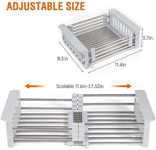 20 Inches Adjustable Vegetable Basket/Strainer Grey